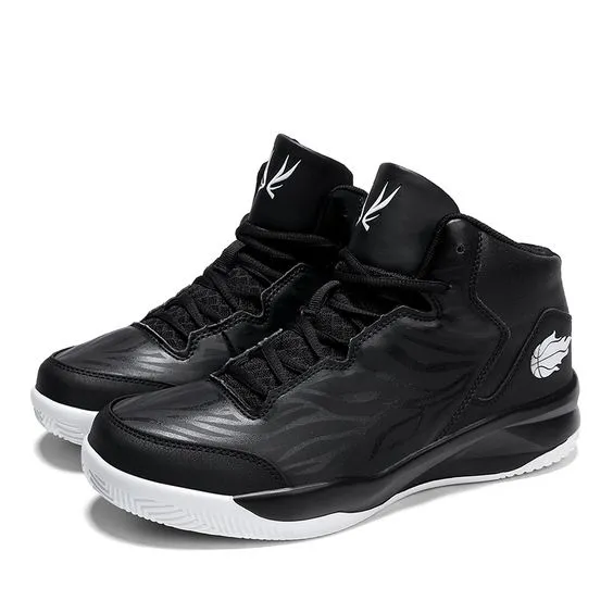 A Couple White & Red High-top Basketball Shoes