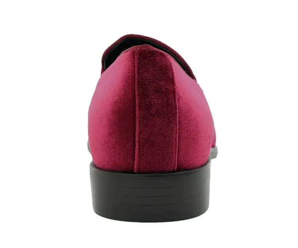 Amali Aller Men's Velvet Slippers Burgundy Vegan Velvet