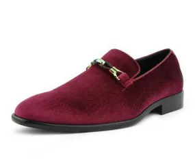 Amali Aller Men's Velvet Slippers Burgundy Vegan Velvet