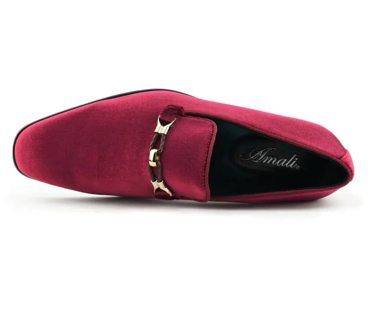 Amali Aller Men's Velvet Slippers Burgundy Vegan Velvet