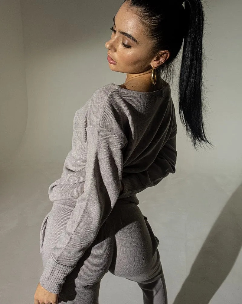 Auriel Knitted Lounge Set - Grey
