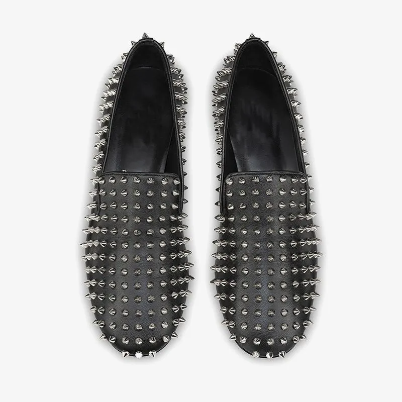 Black Leather Loafers and Spikes
