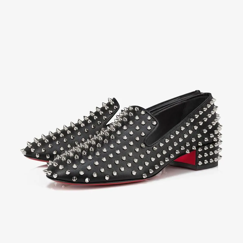 Black Leather Loafers and Spikes