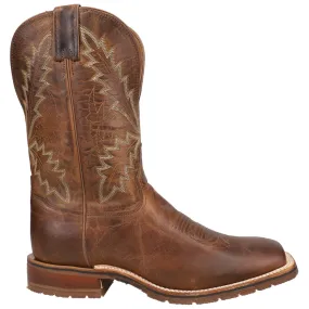 Bowie Embroidered Square Toe Pull On Cowboy Boots