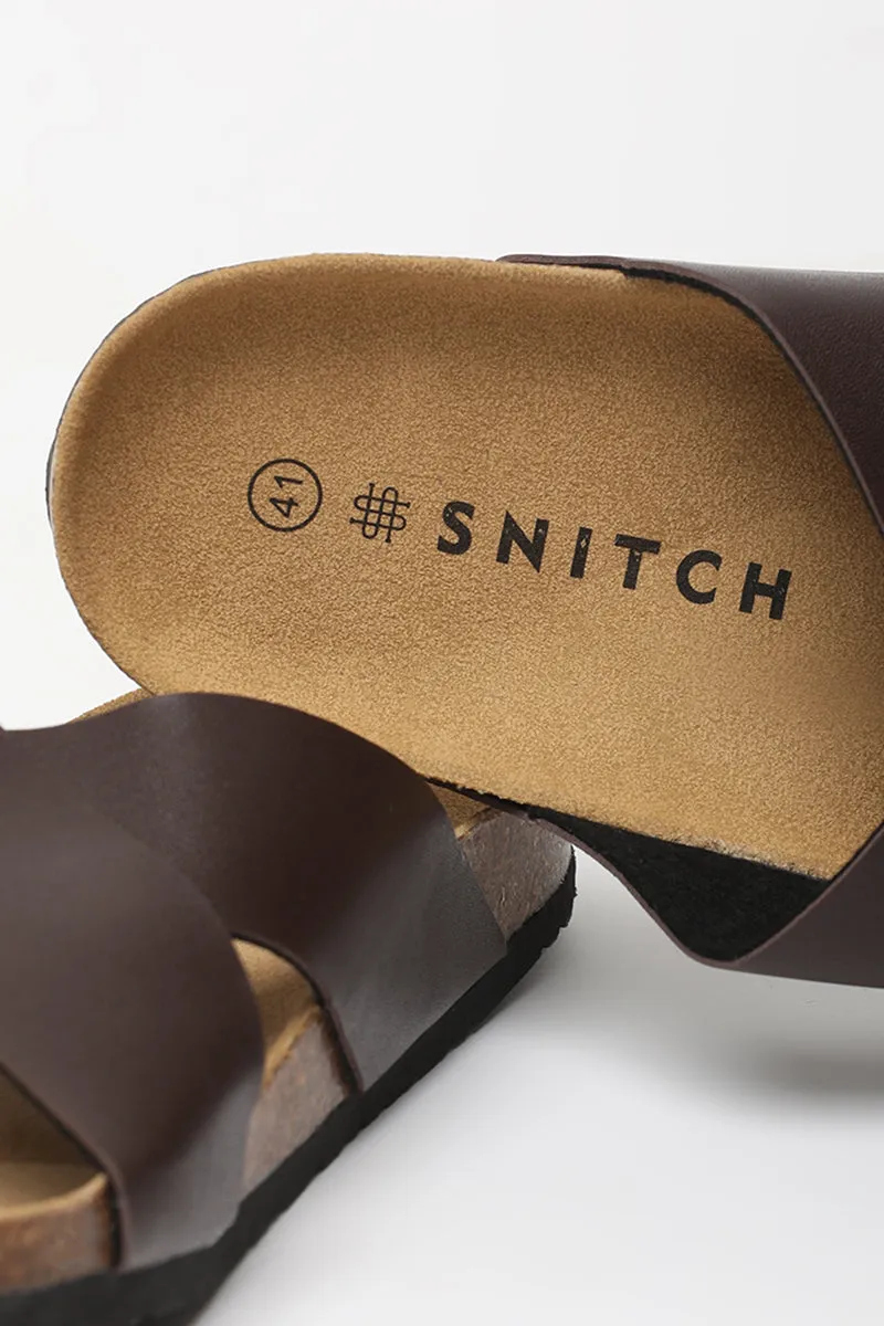 Brown Solid Slippers