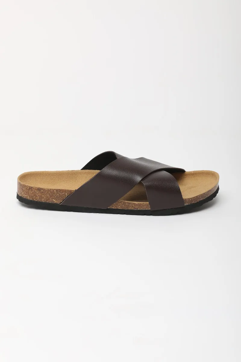 Brown Solid Slippers