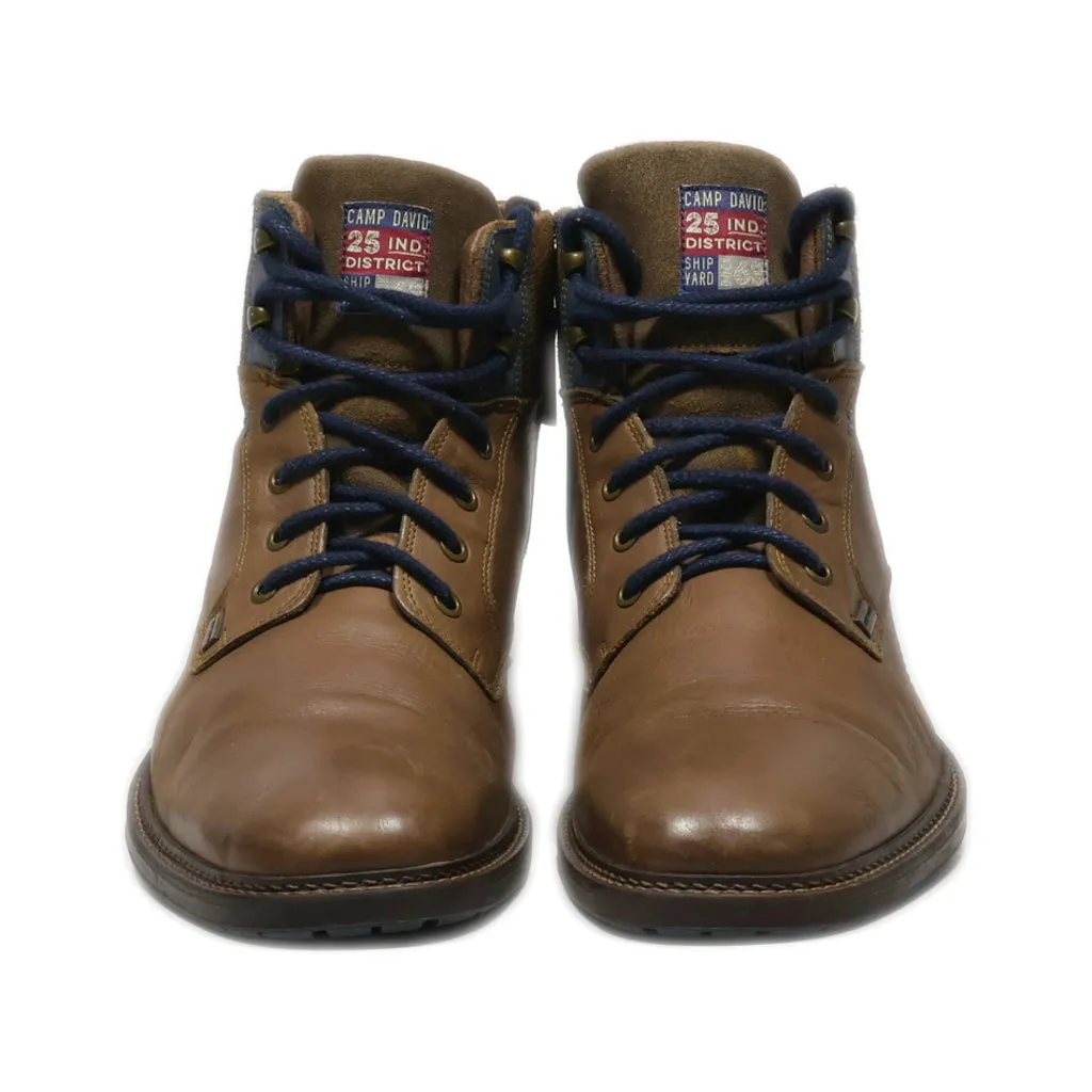 Camp David Ankle Boots Leather Brown Colour For Men