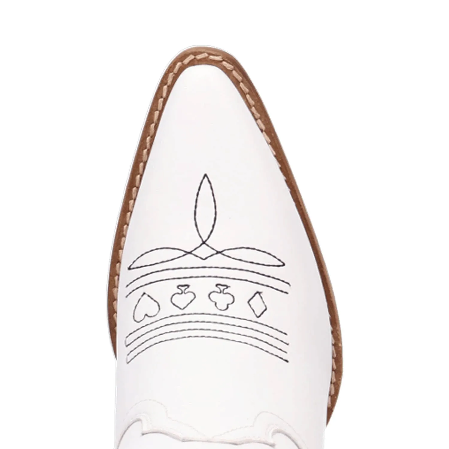 Dingo Womens Ace Of Spades White Leather Cowboy Boots