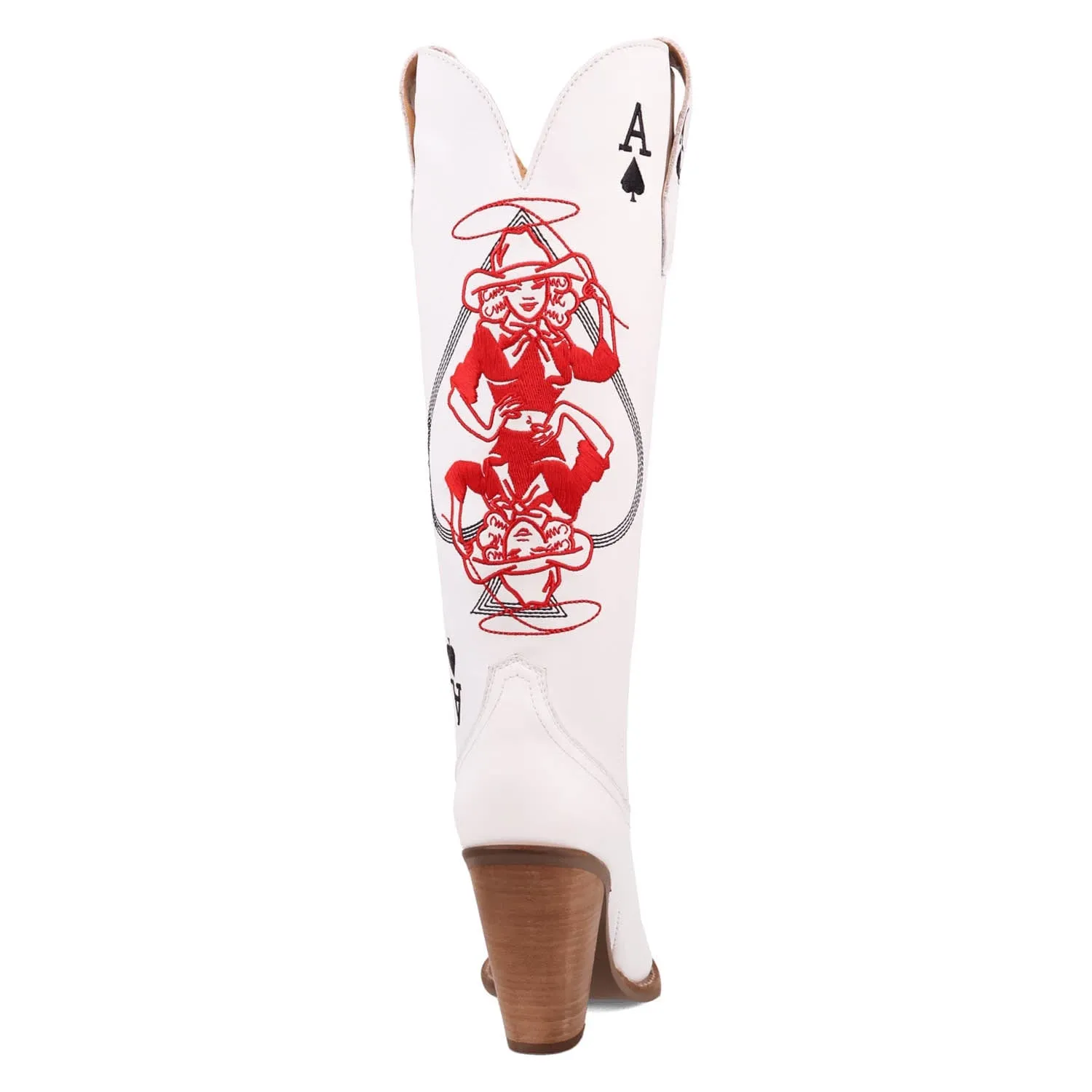 Dingo Womens Ace Of Spades White Leather Cowboy Boots