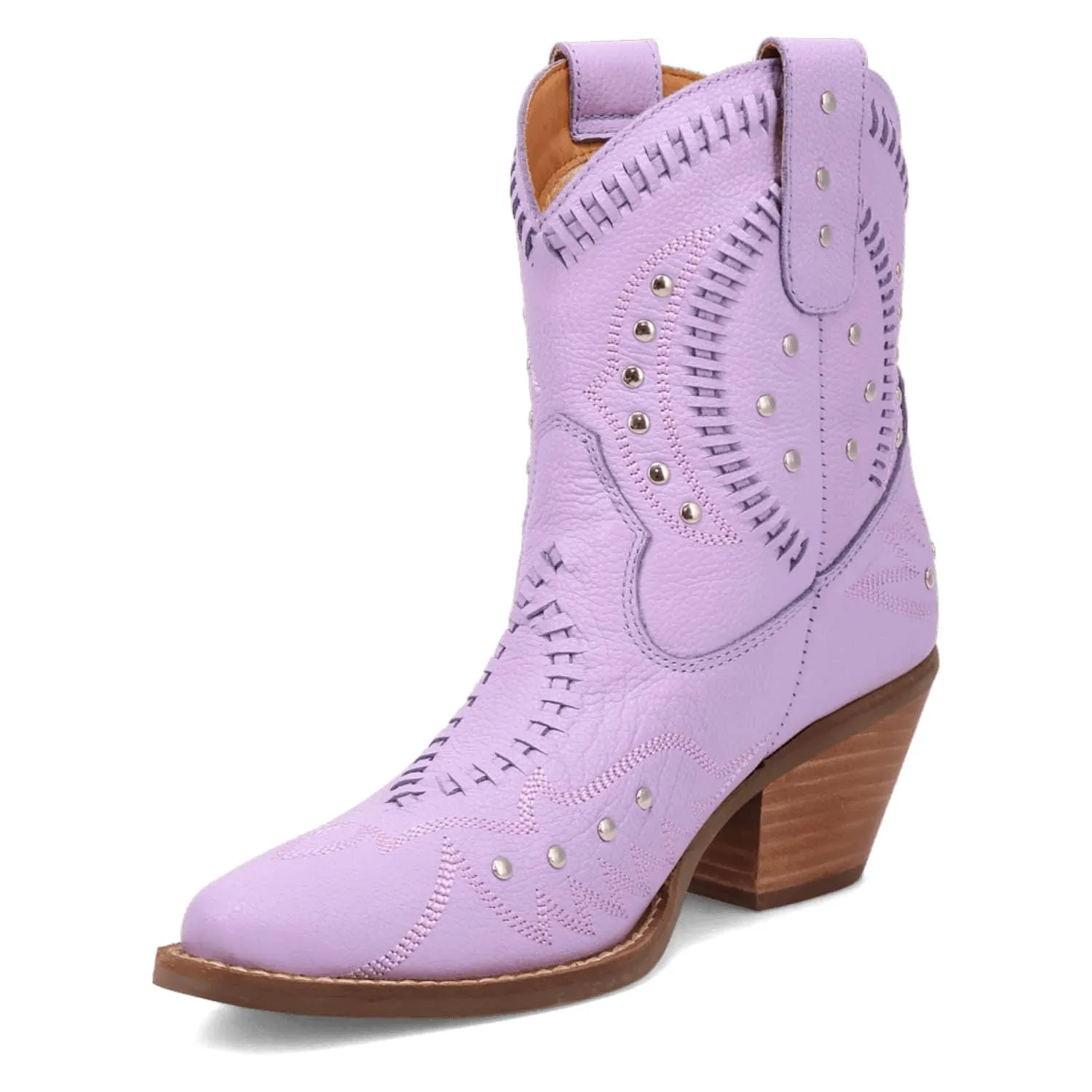 Dingo Womens Preciousie Lavender Leather Cowboy Boots