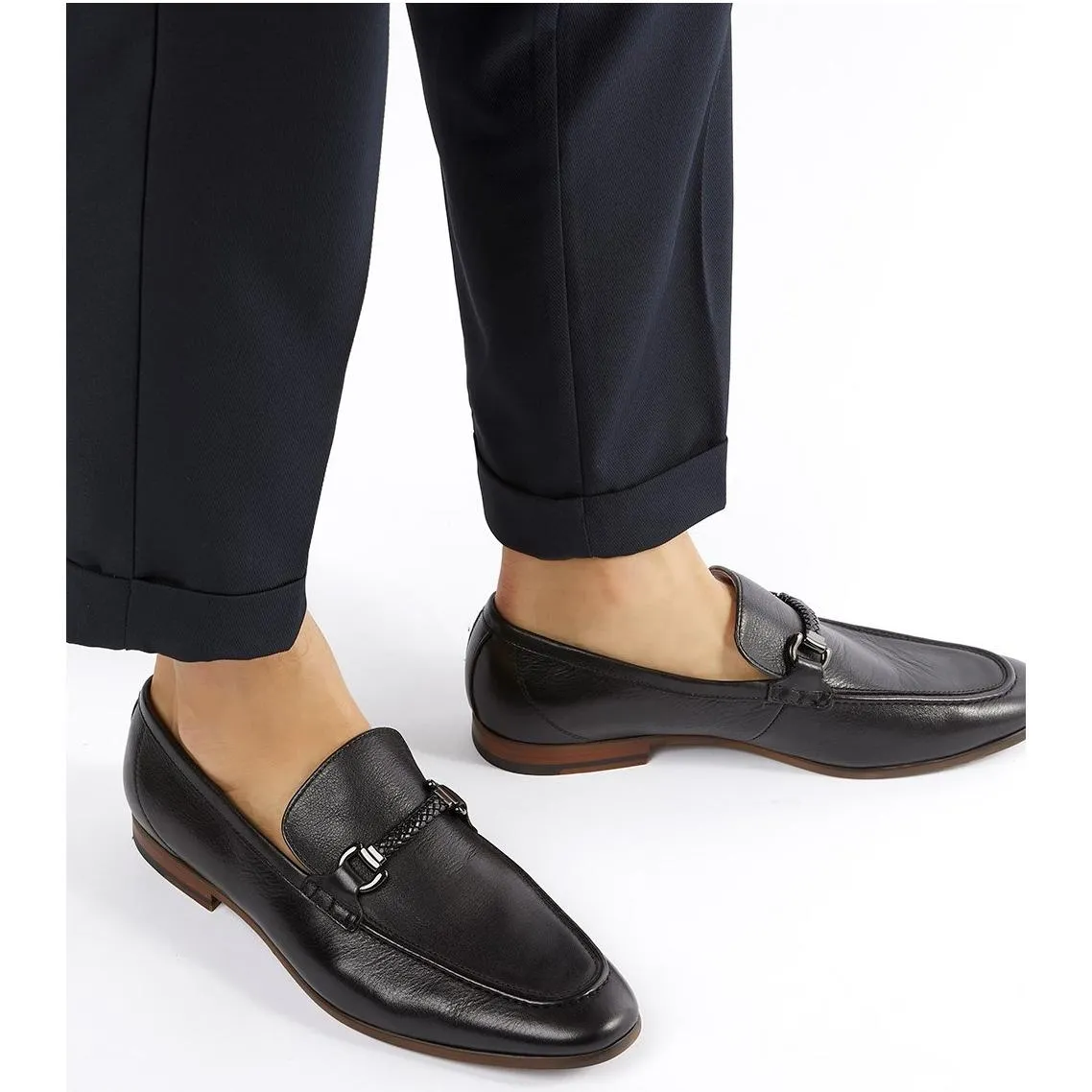 Dune Santino Woven Trim Loafers Shoes