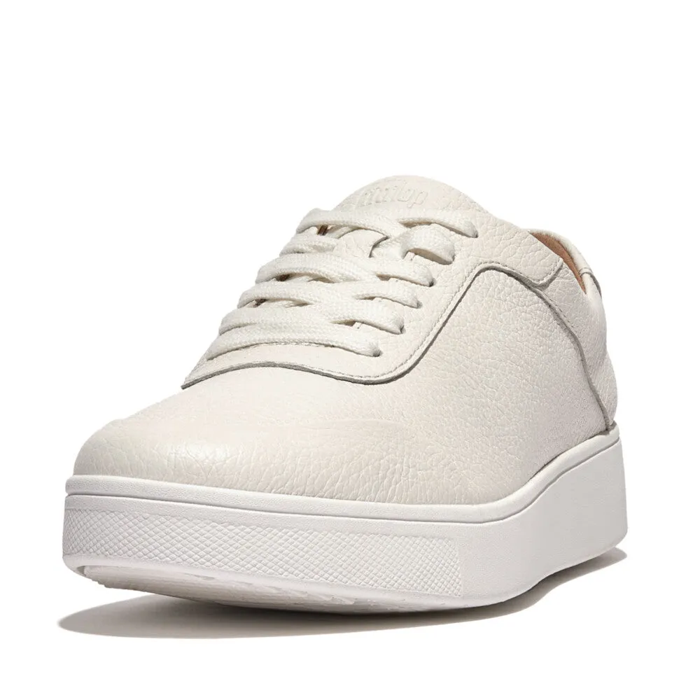 FitFlop Rally Tumbled-Leather Sneakers White