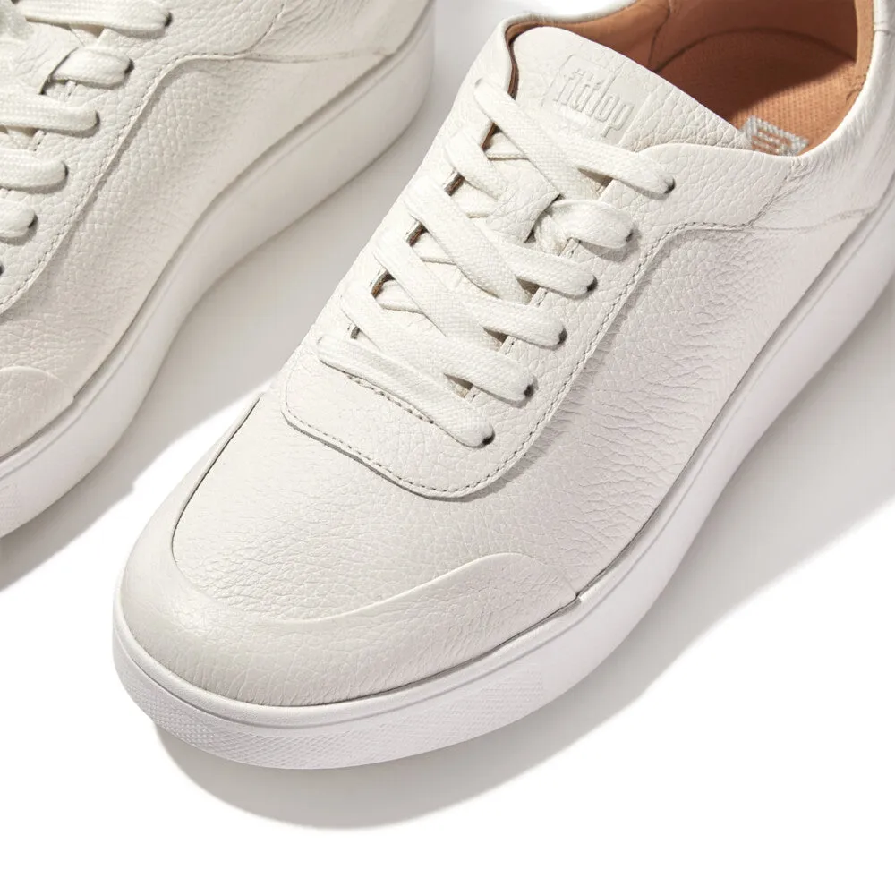 FitFlop Rally Tumbled-Leather Sneakers White