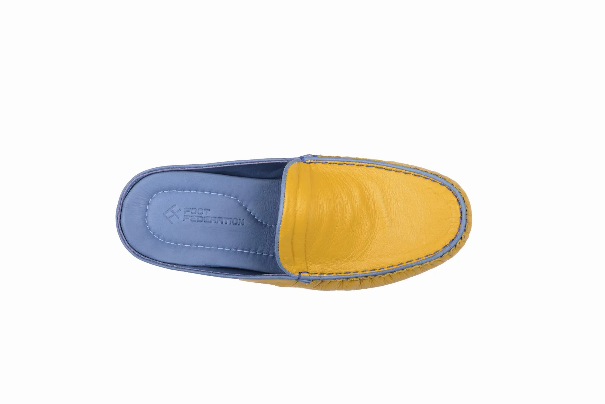 FOOT FEDERATION MOC-TOE MEN'S LEATHER SLIPPER YELLOW