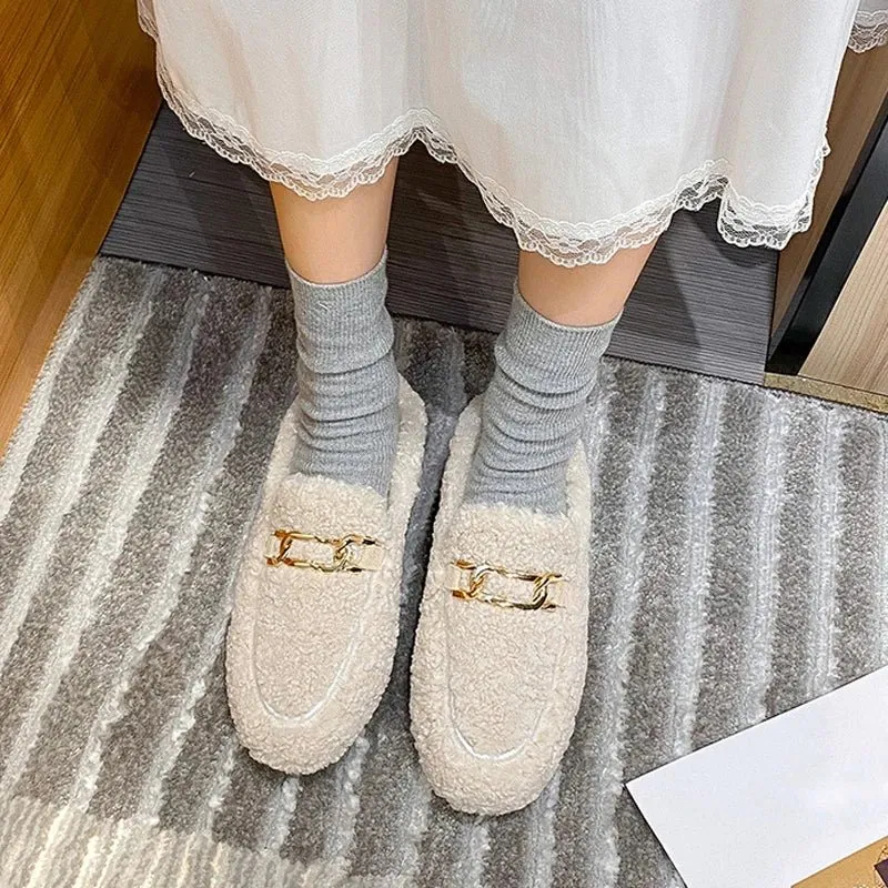Fuzzy Loafer Slippers
