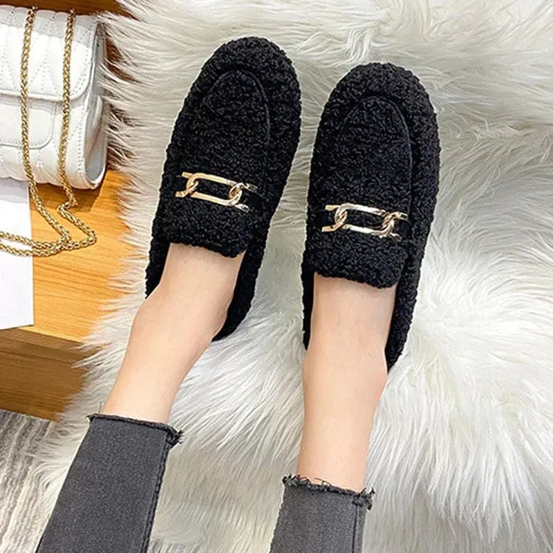 Fuzzy Loafer Slippers