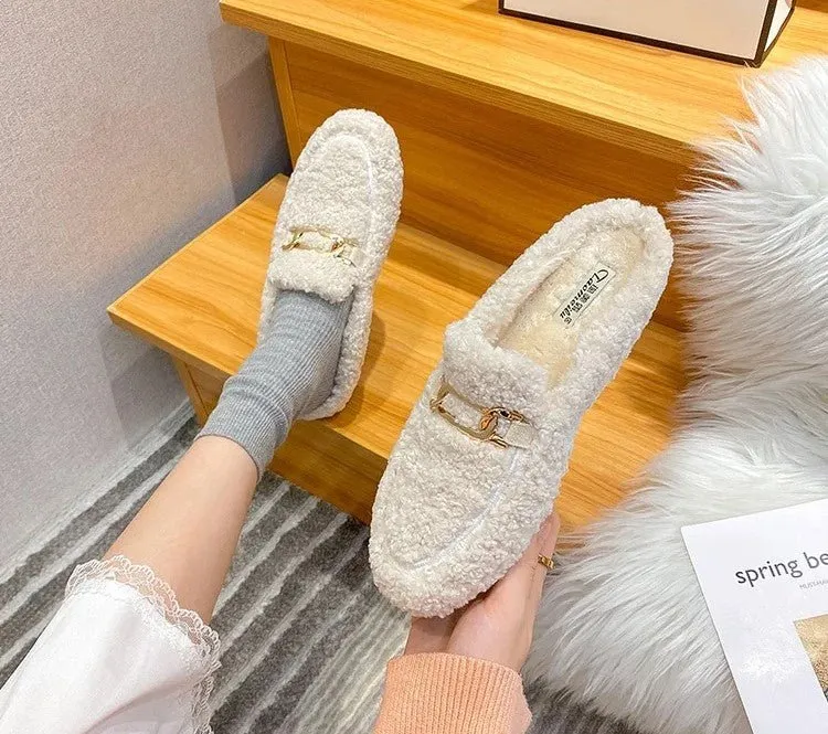 Fuzzy Loafer Slippers