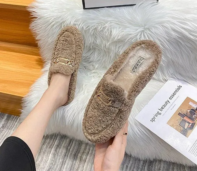 Fuzzy Loafer Slippers