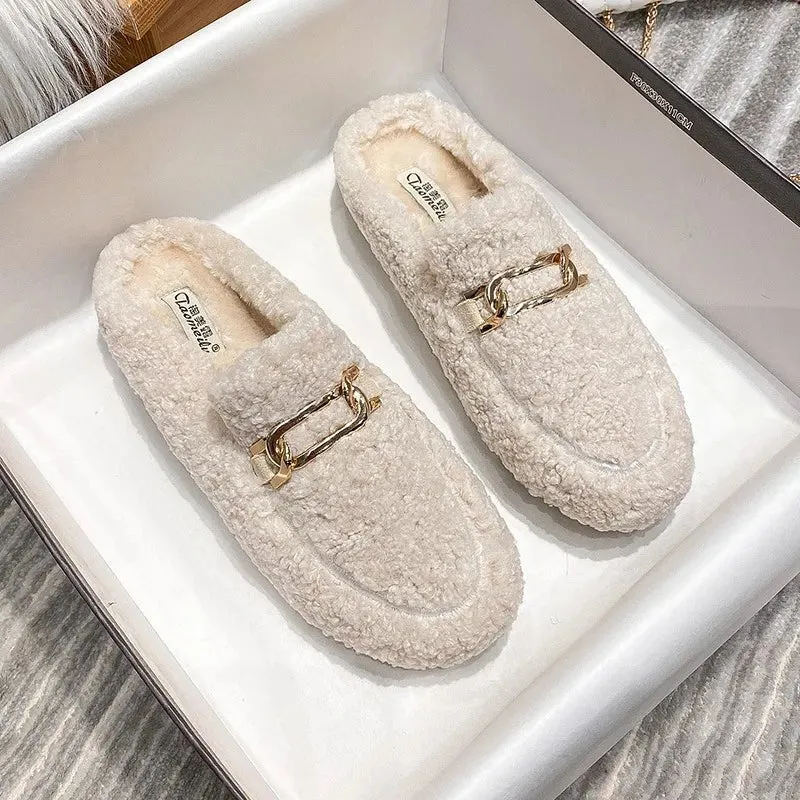Fuzzy Loafer Slippers