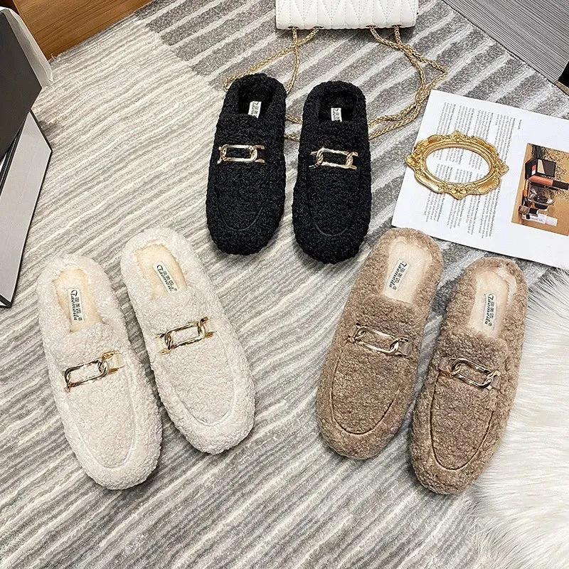 Fuzzy Loafer Slippers
