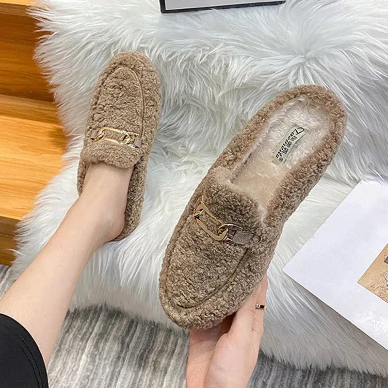Fuzzy Loafer Slippers