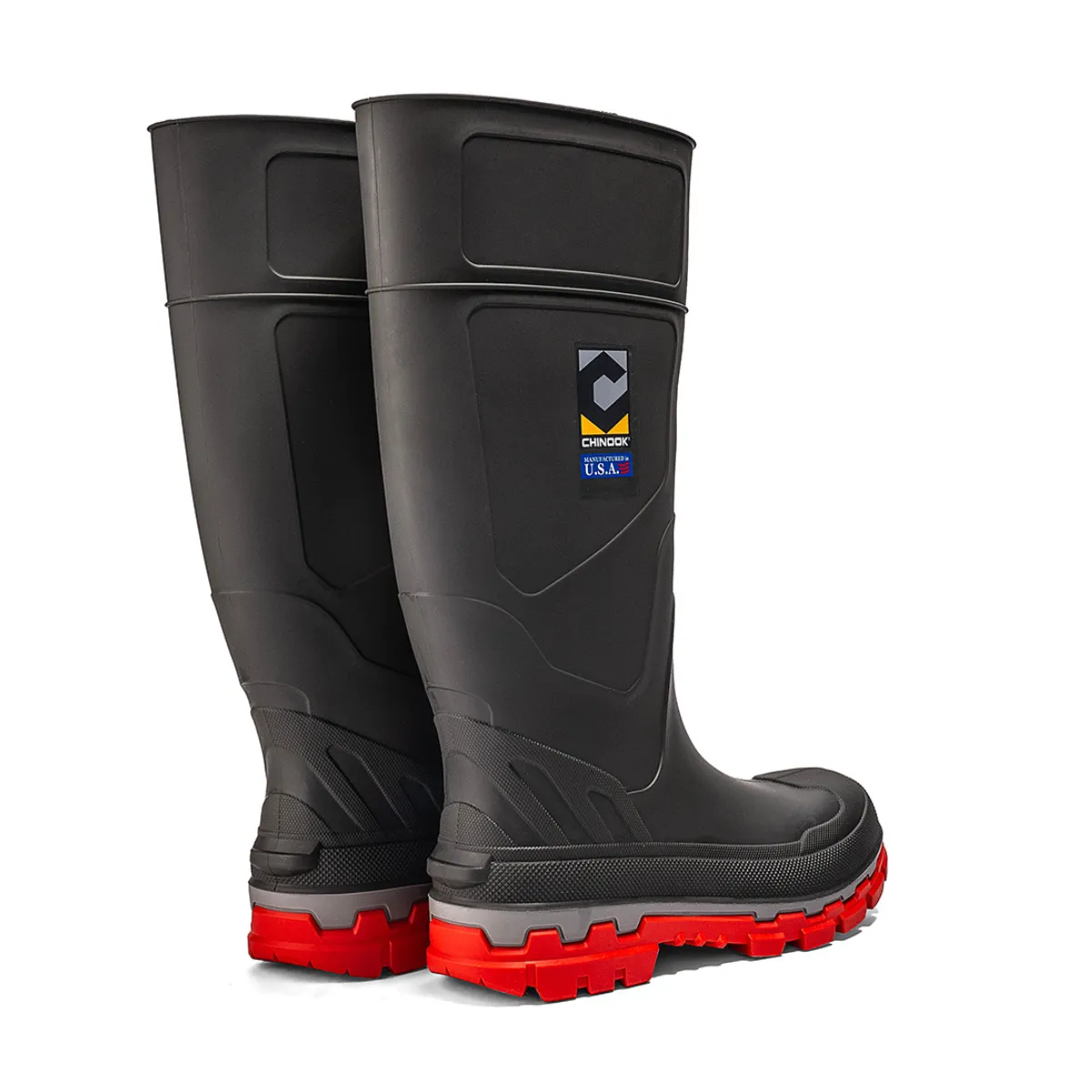 Kickaxe 15" Waterproof Rubber Boot - Grey/Orange