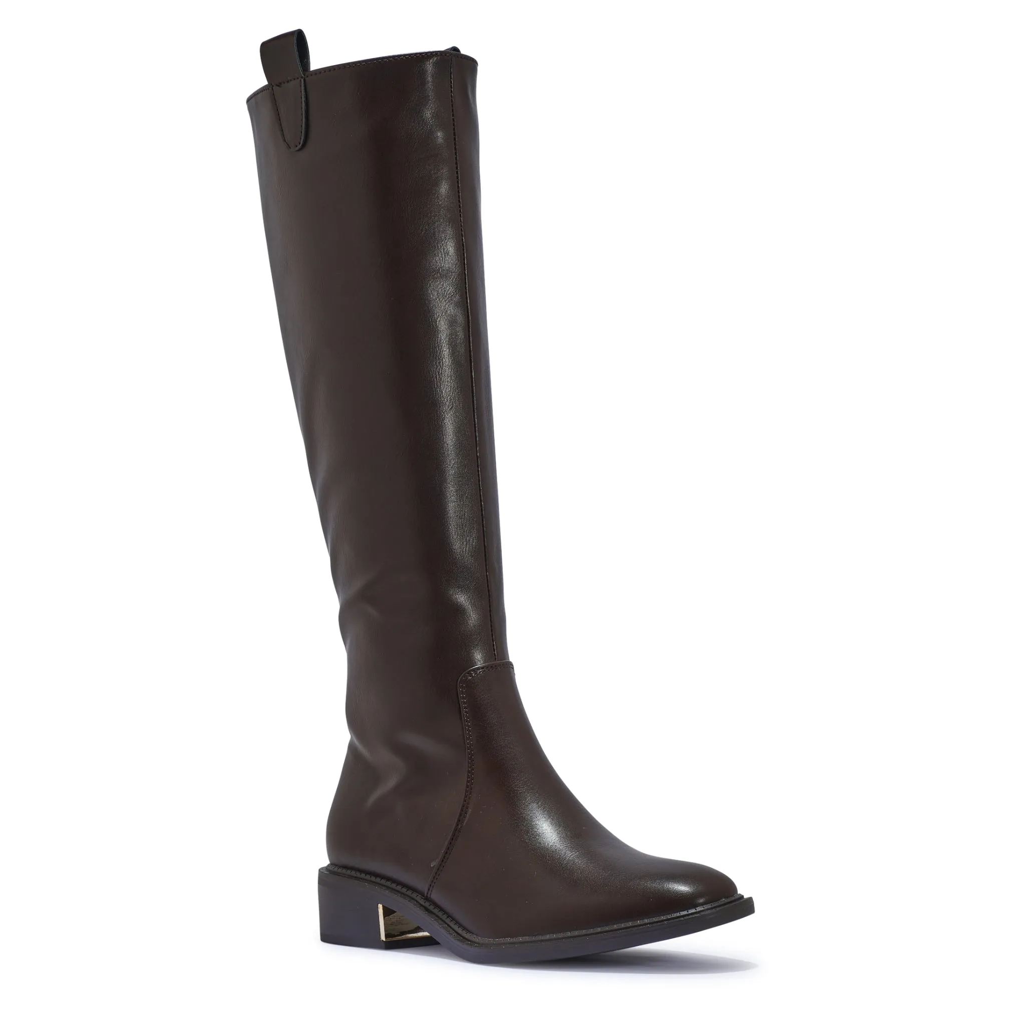 LATTE60 FAUX LEATHER KNEE HIGH WESTERN BOOTS