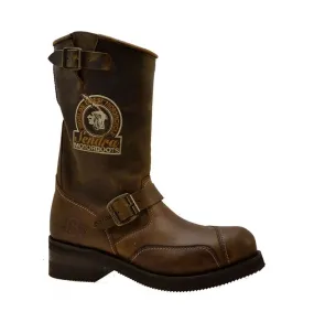 Men's Biker Boots Sendra 3565 Brown Leather Steel Toe Cap