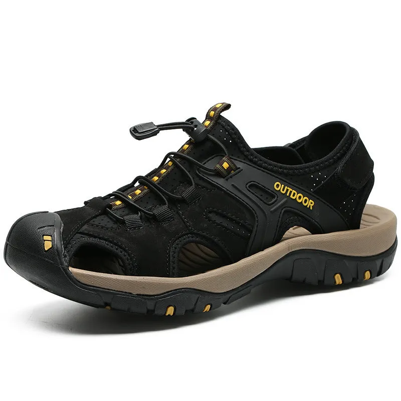 MEN'S CASUAL BEACH SANDALS& RIVER TRACING LEATHER  SANDALS