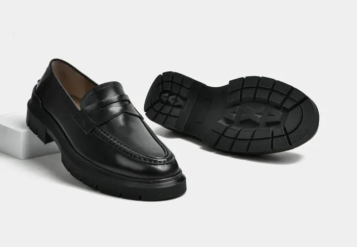 Men’s Penny Loafers in Black – Stride Grip
