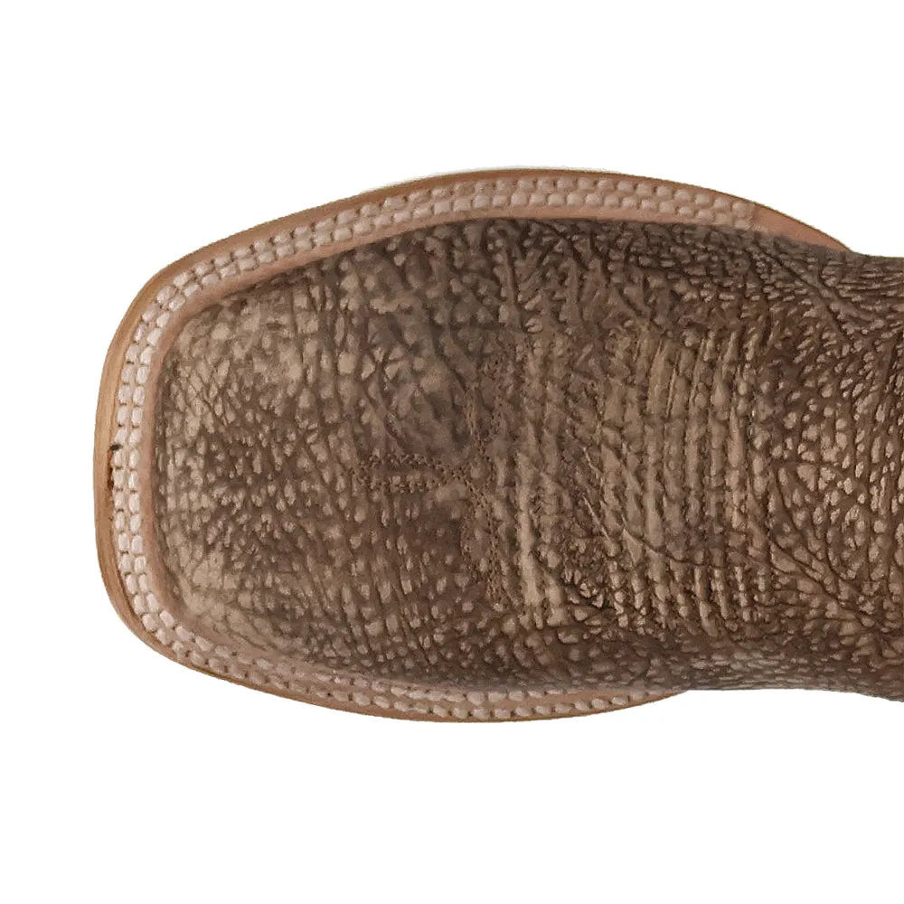Murray Embroidered Bison Square Toe Pull On Cowboy Boots
