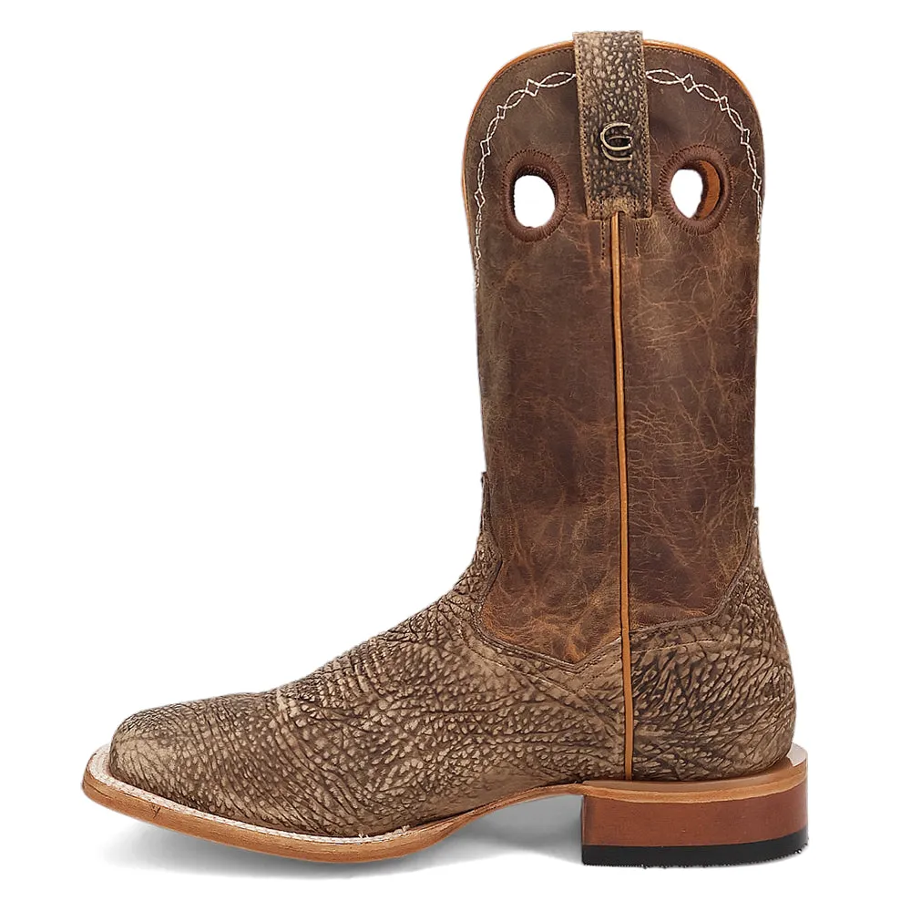 Murray Embroidered Bison Square Toe Pull On Cowboy Boots