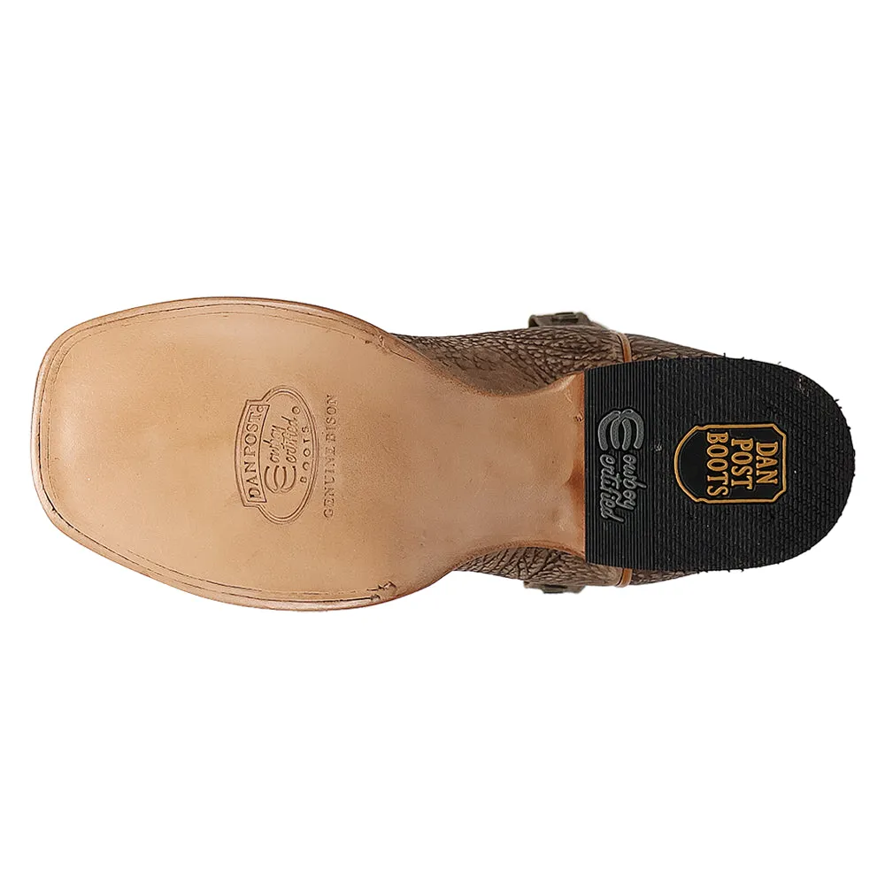 Murray Embroidered Bison Square Toe Pull On Cowboy Boots