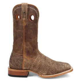 Murray Embroidered Bison Square Toe Pull On Cowboy Boots