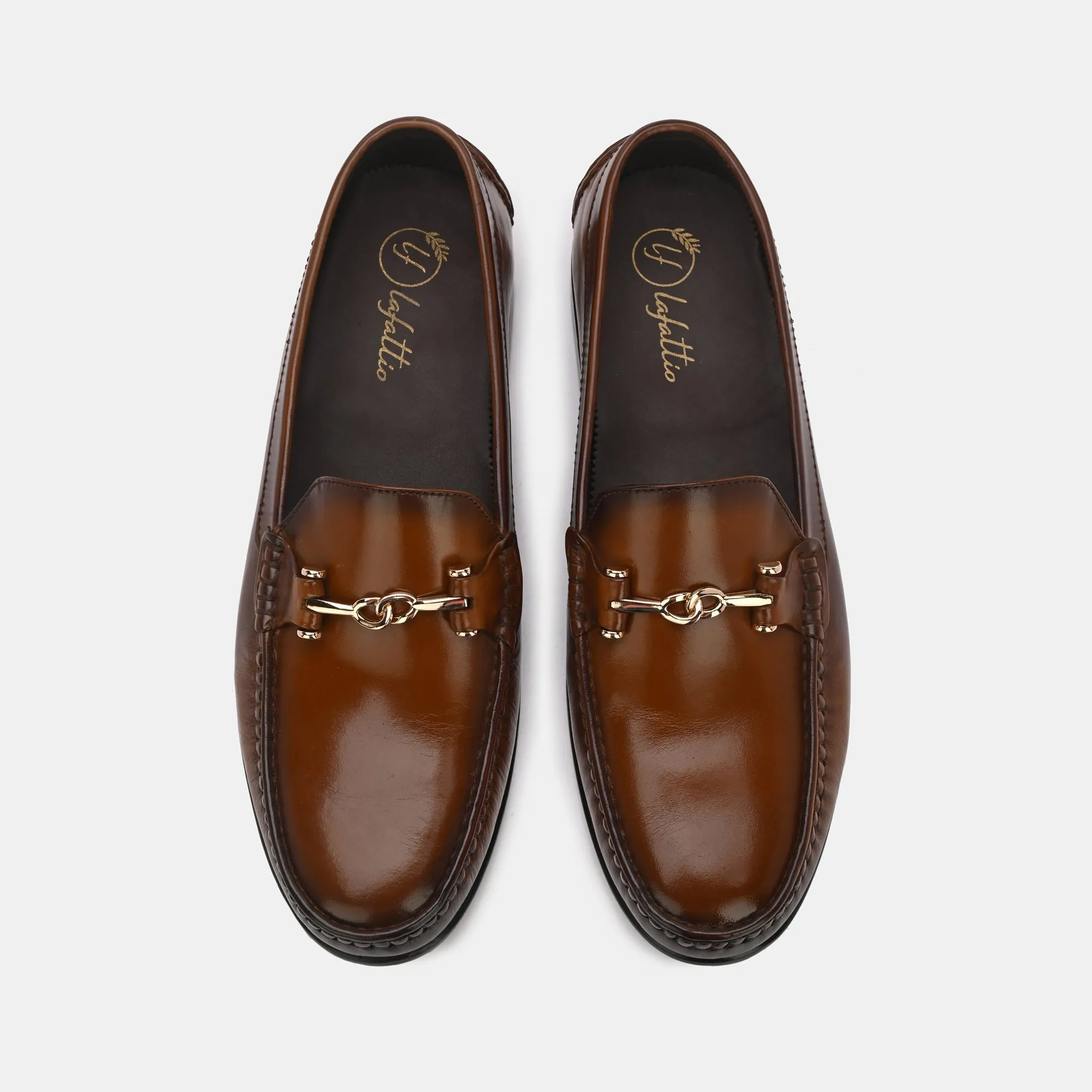 Tan Buckled Loafers by Lafattio