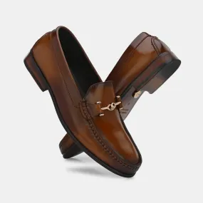 Tan Buckled Loafers by Lafattio