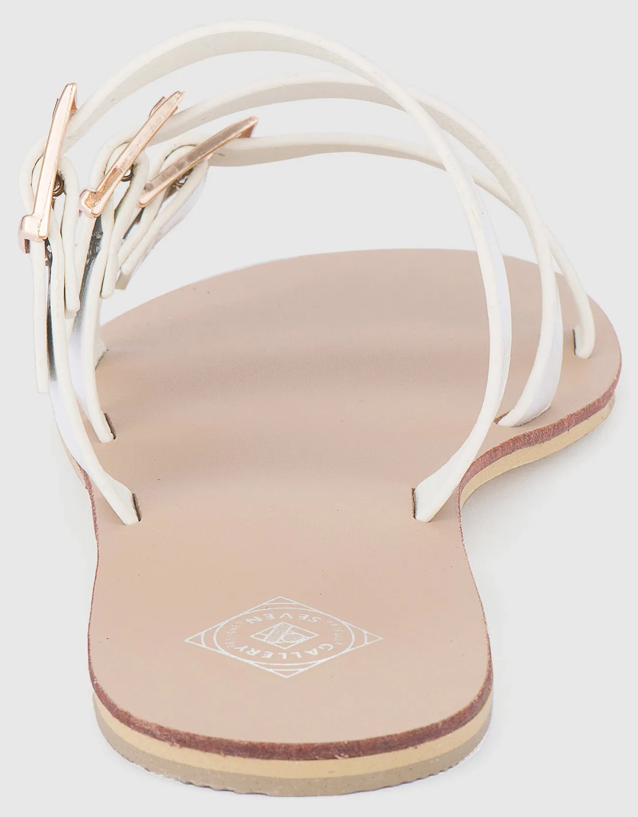 Women's Tri-Strap Buckle Slide  Sandal